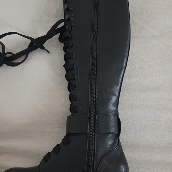 Dolls Kill Black Combat Boots with Pockets - Picture 5 of 12
